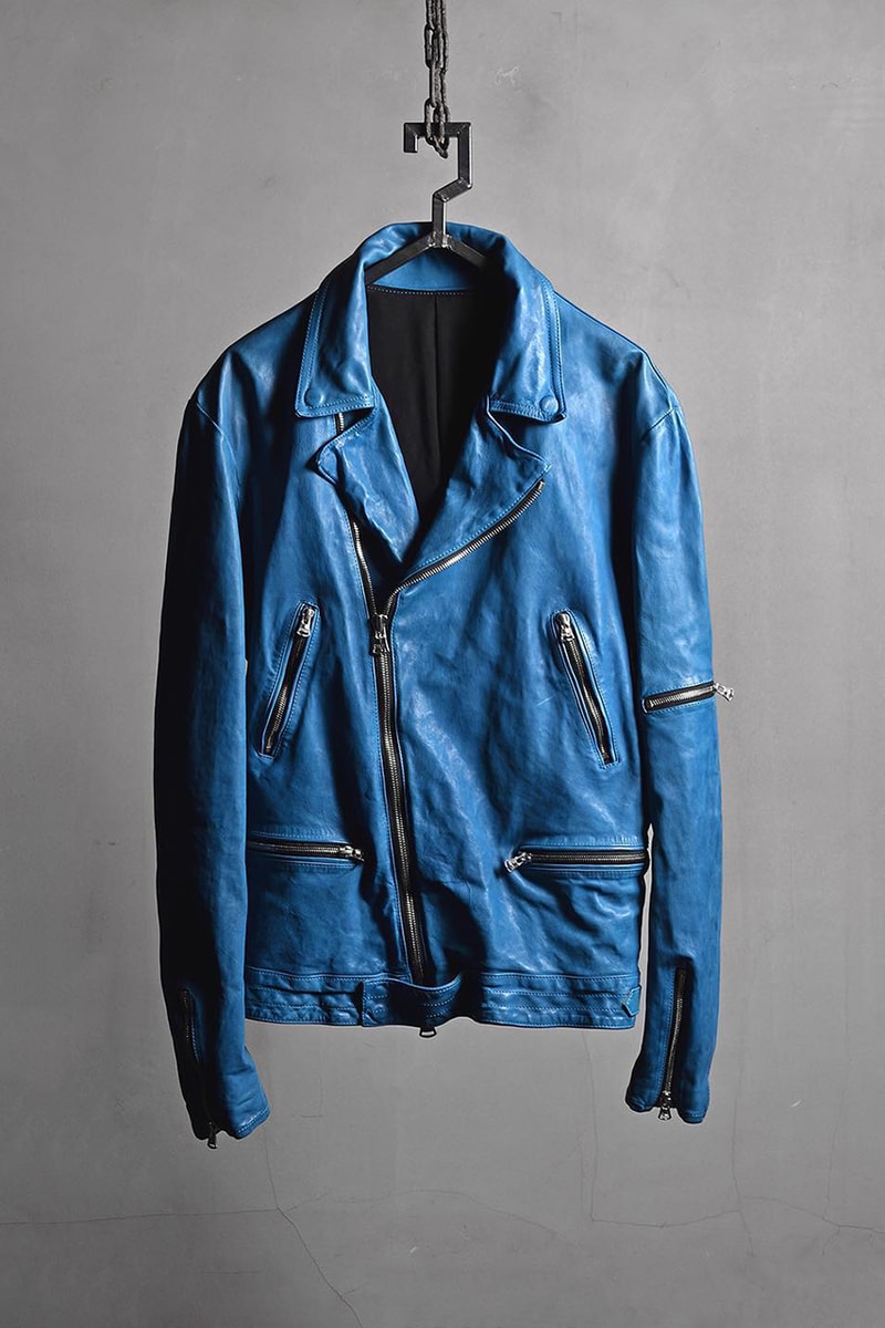 isamu katayama backlash yohji yamamoto pour homme fall winter 2018 collection leather jacket collab red blue black rider 
