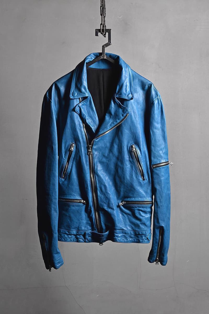 isamu katayama backlash yohji yamamoto pour homme fall winter 2018 collection leather jacket collab red blue black rider