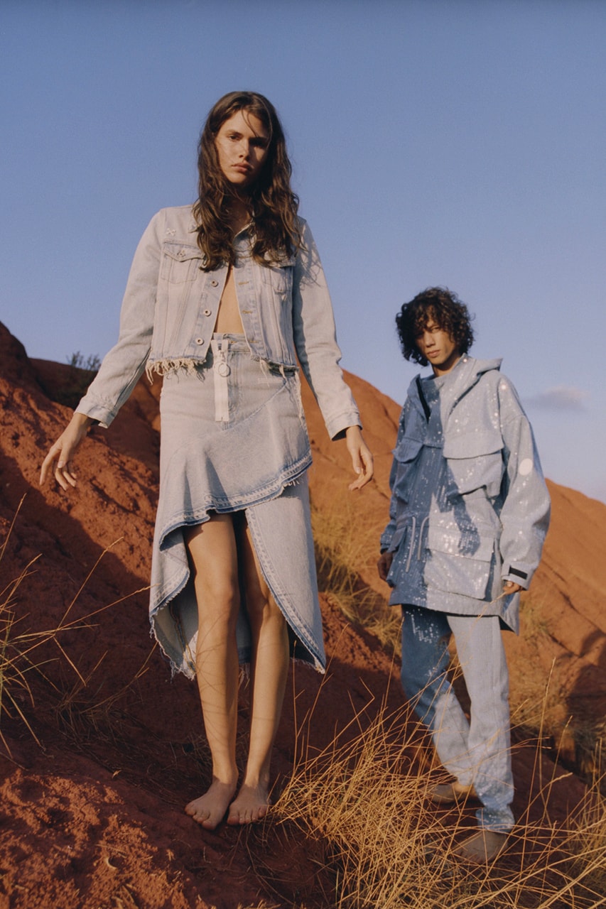 off white denim resort spring summer 2019 collection lookbook editorial campaign imagery photograph jeans jacket pants anorak parka
