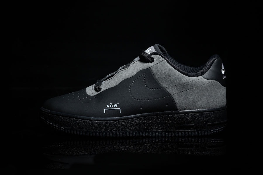 A COLD WALL Nike Air Force 1 Low Black Colorway Grey Leather Suede Samuel Ross White December 2018 Dark Light Another Look