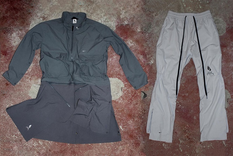 a cold wall nike samuel ross jacket coat convertible transformable pants drawstring november 17 2018 installation drop release date info first look grey logo