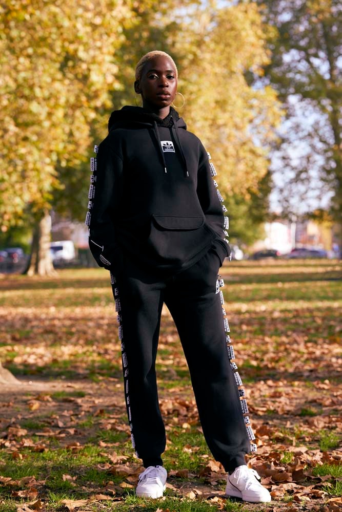 adidas Originals Olivia Oblanc Collaboration yellow black tees t shirts lookbook fall winter 2018 white hoodies outerwear pants jackets blue red buy details info purchase