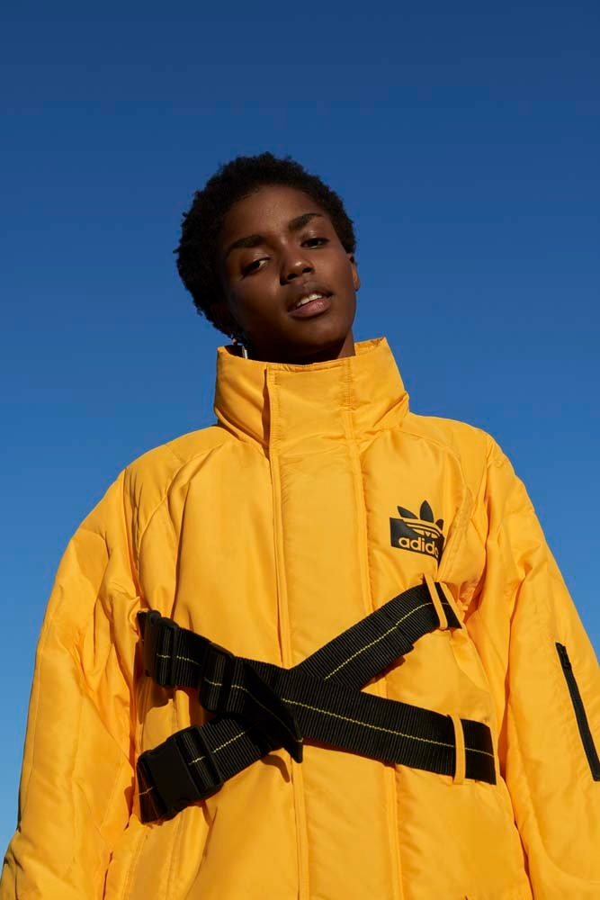 adidas Originals Olivia Oblanc Collaboration yellow black tees t shirts lookbook fall winter 2018 white hoodies outerwear pants jackets blue red buy details info purchase