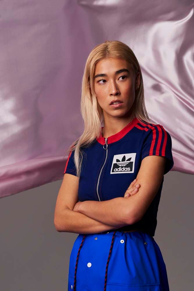 adidas Originals Olivia Oblanc Collaboration yellow black tees t shirts lookbook fall winter 2018 white hoodies outerwear pants jackets blue red buy details info purchase