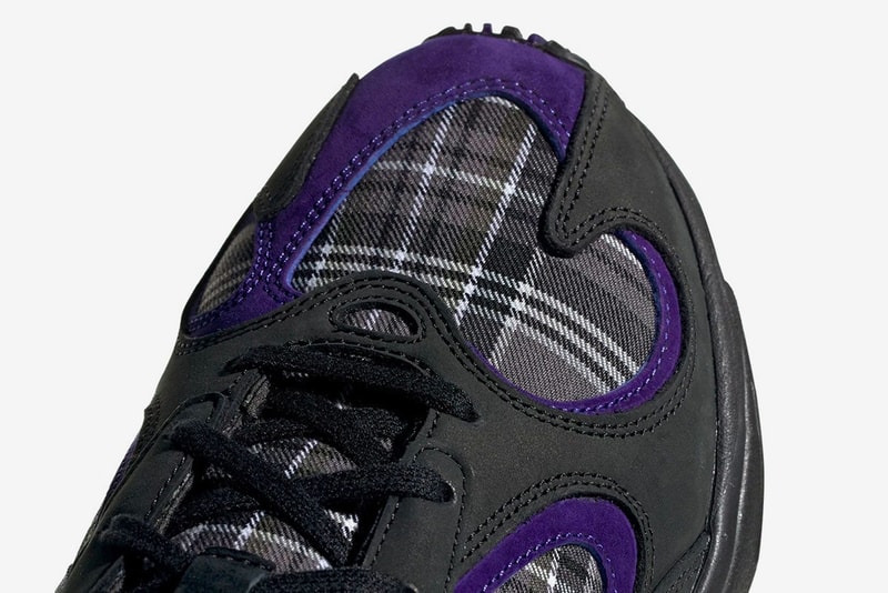 adidas Yung 1 Plaid red purple info release date originals orange chunky 90s sneaker tartan cop buy purchase first look closer