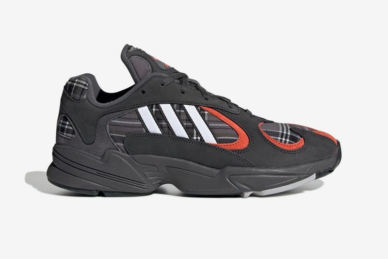 adidas Yung 1 Plaid red purple info release date originals orange chunky 90s sneaker tartan cop buy purchase first look closer