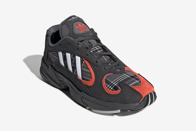 adidas Yung 1 Plaid red purple info release date originals orange chunky 90s sneaker tartan cop buy purchase first look closer