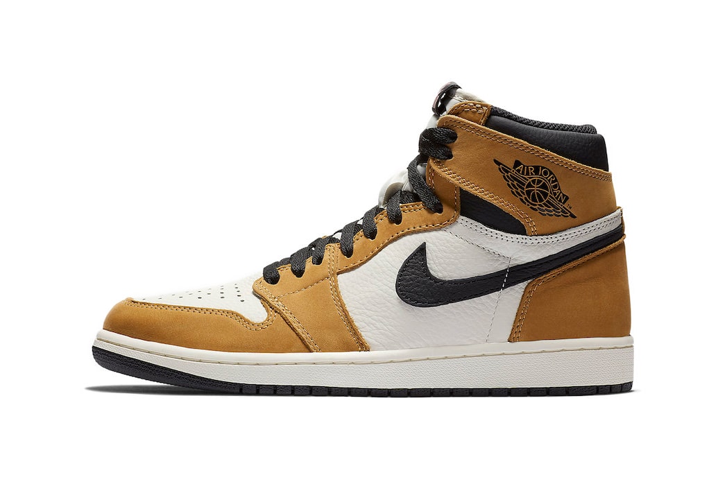 Air Jordan 1 Retro High OG Rookie Of The Year Now at StockX basketball peanut butter brown stats sports sneaker 