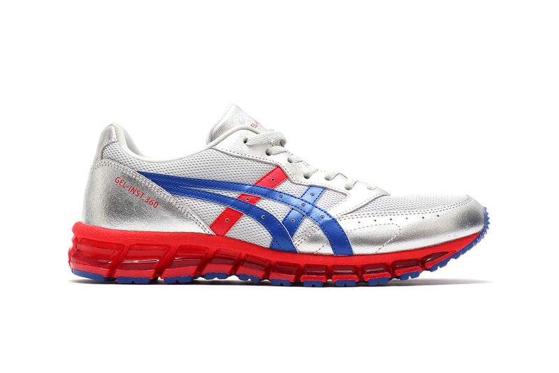 atmos x ASICS GEL-Inst.360 Silver Shoe Details Sneakers Trainers Kicks Shoes Footwear Cop Purchase Buy Metallic Marine Blue University Red