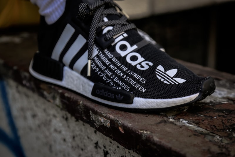 atmos adidas nmd r1 black white collab collaboration new sneakers november 17 2018 fall winter images pictures on feet release date info details