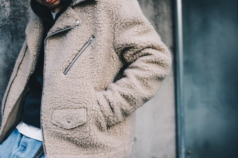 atmos lab schott nyc fall winter 2018 colleciton riders jacket jackets outerwear fleece natural black blue yellow reversible down buy price where