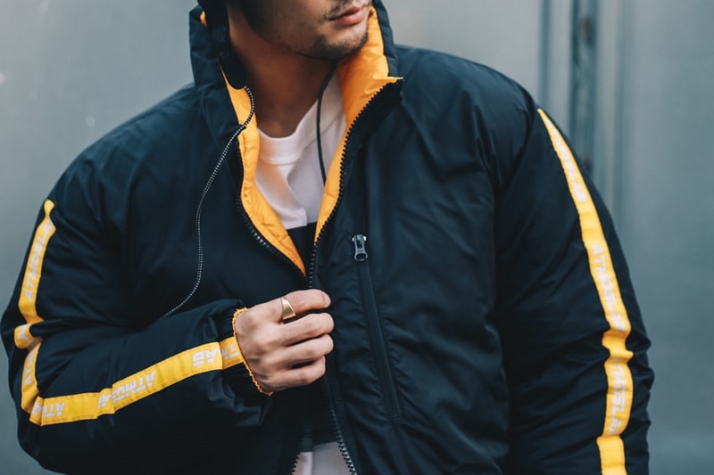 atmos lab schott nyc fall winter 2018 colleciton riders jacket jackets outerwear fleece natural black blue yellow reversible down buy price where