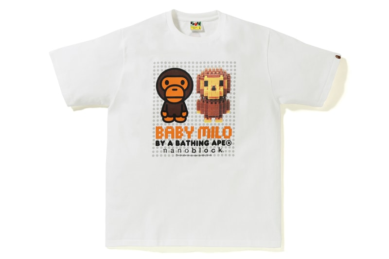 nanoblock x Baby Milo x BAPE Collection apparel t-shirts lego building blocks fall winter 2018 25 anniversary ape head