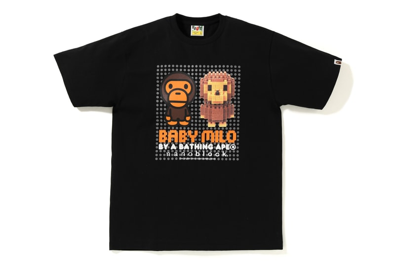 nanoblock x Baby Milo x BAPE Collection apparel t-shirts lego building blocks fall winter 2018 25 anniversary ape head
