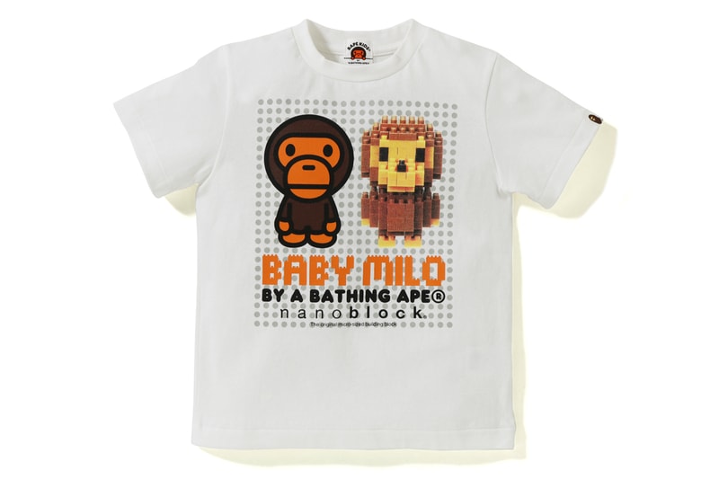 nanoblock x Baby Milo x BAPE Collection apparel t-shirts lego building blocks fall winter 2018 25 anniversary ape head