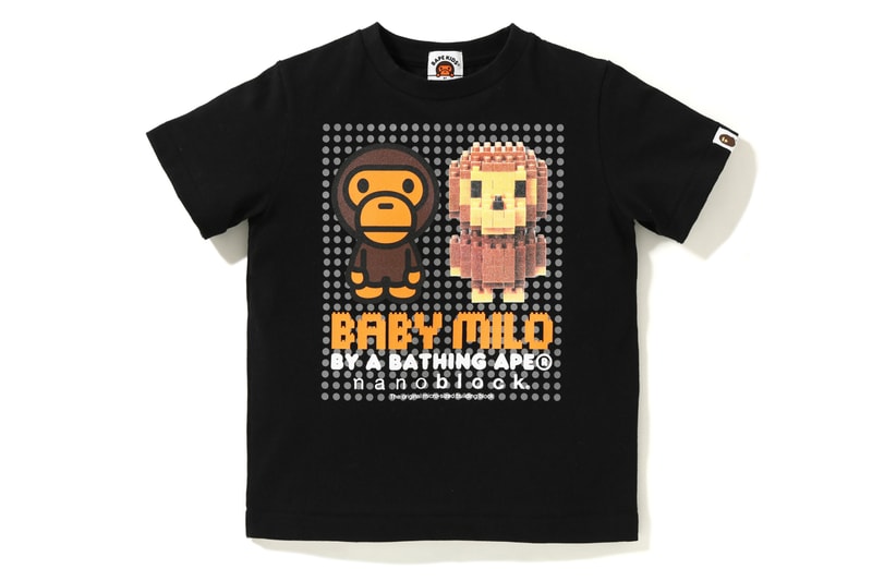 nanoblock x Baby Milo x BAPE Collection apparel t-shirts lego building blocks fall winter 2018 25 anniversary ape head