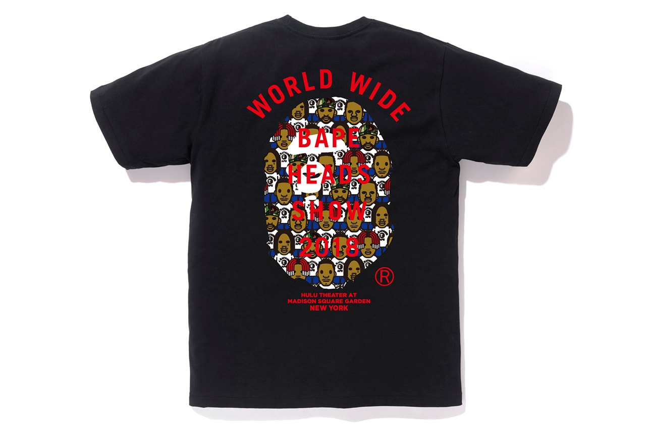 bape bathing ape heads show tee shirt print design release exclusive launch buy graphic Kid Cudi, Pusha T, Lil Yachty, Wiz Khalifa Big Sean ape