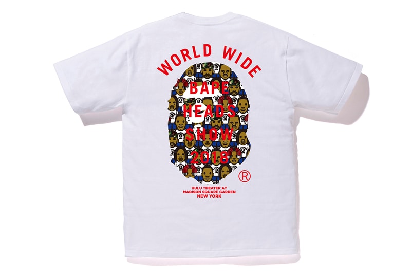 bape bathing ape heads show tee shirt print design release exclusive launch buy graphic Kid Cudi, Pusha T, Lil Yachty, Wiz Khalifa Big Sean ape