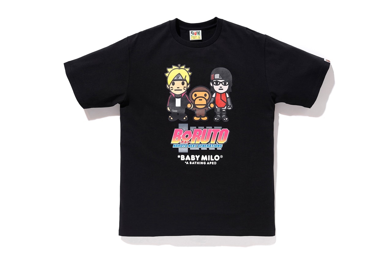 BAPE x Naruto & Boruto Collaboration Details Collab Fashion Clothing Collection Boruto: Naruto Next Generations Baby Milo Manga Anime Graphic Print buy cop release details