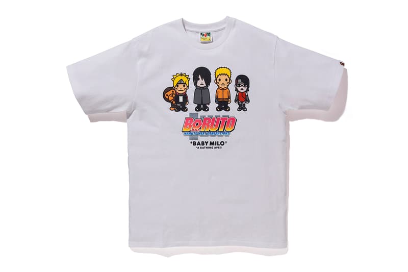 BAPE x Naruto & Boruto Collaboration Details Collab Fashion Clothing Collection Boruto: Naruto Next Generations Baby Milo Manga Anime Graphic Print buy cop release details