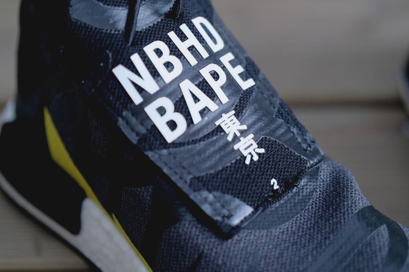BAPE NEIGHBORHOOD adidas NMD TS1 First Look Black Grey Volt