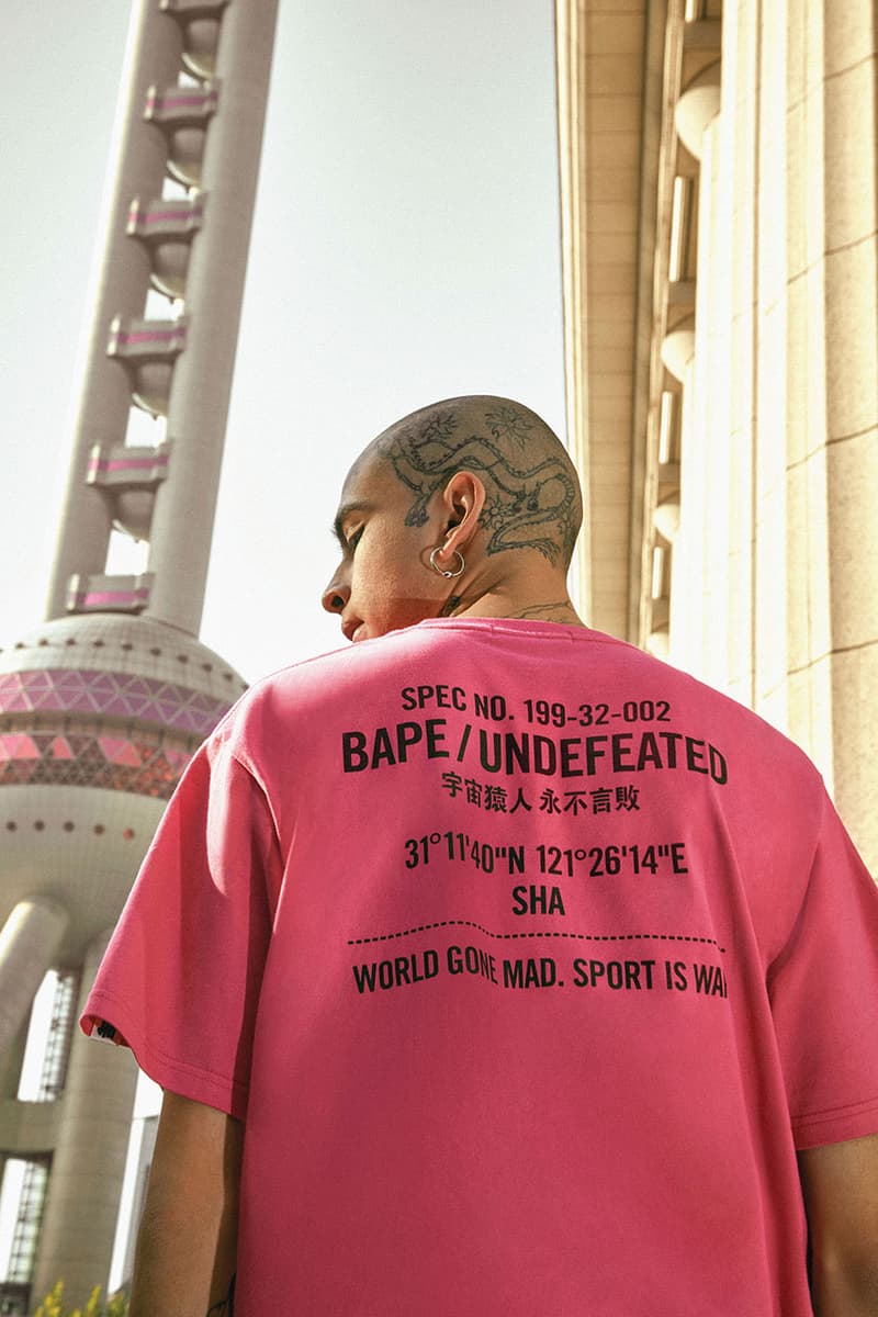 UNDEFEATED x BAPE 2018 Exclusive Collection Collab Collaborations Fashion Clothing Cop Purchase Buy Shanghai Store Launch