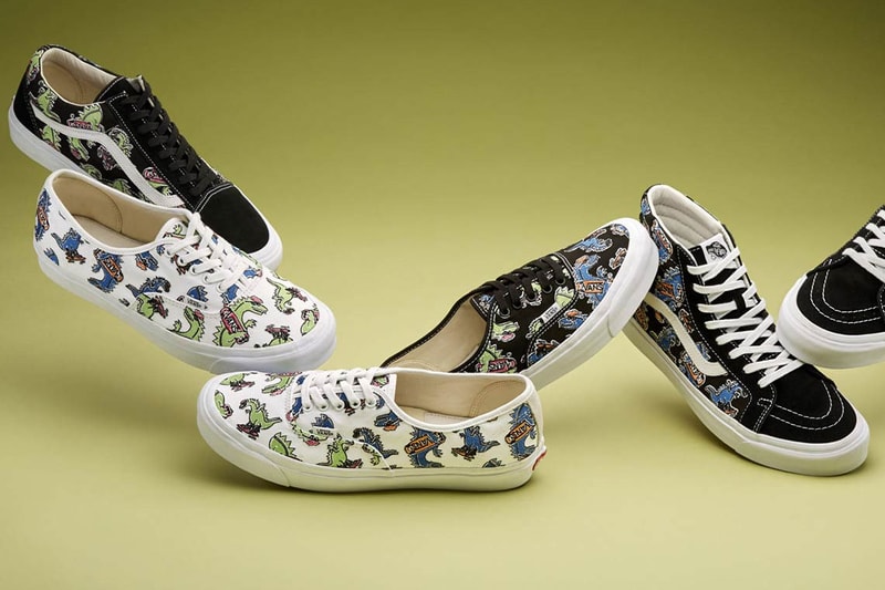 Barneys x Vans “Vanosaur” Collection Release date Vans Sk8-Hi Vans Slip-On Authentic Pattern Kids News Details Closer First Look