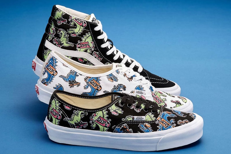 Barneys x Vans “Vanosaur” Collection Release date Vans Sk8-Hi Vans Slip-On Authentic Pattern Kids News Details Closer First Look