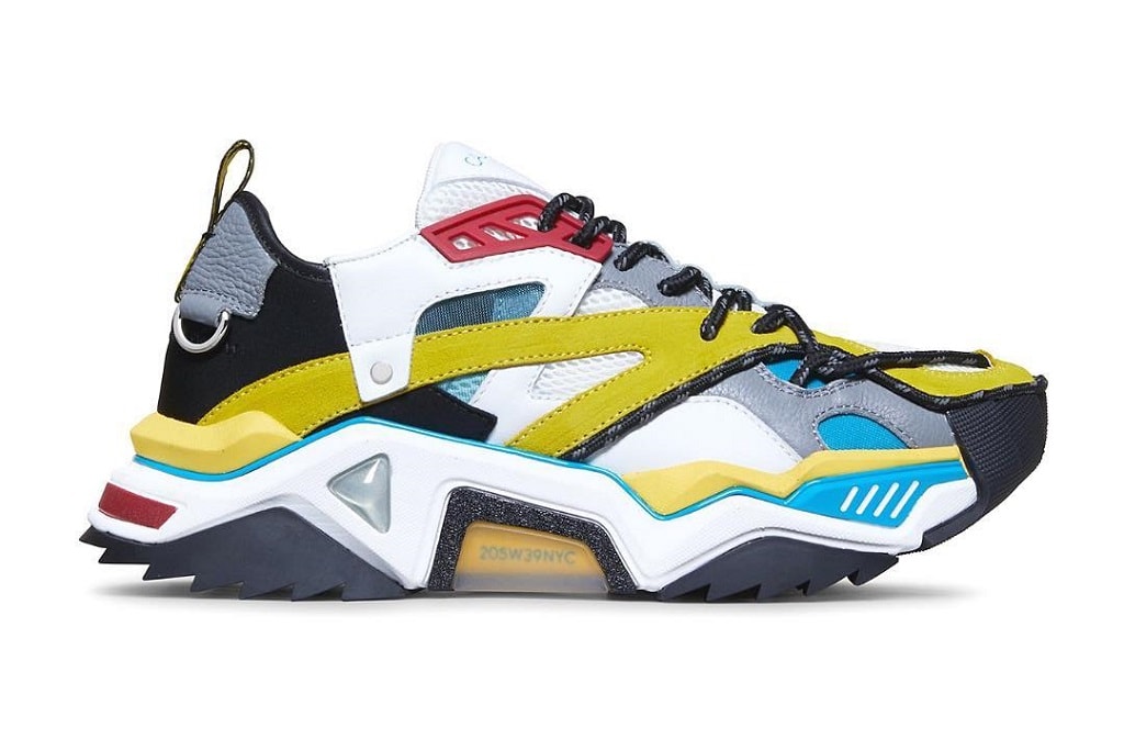 Calvin Klein 205W39NYC STRIKE 205 IN CALF LEATHER yellow multi color sneakers shoes november 2018 pre order buy price details info information