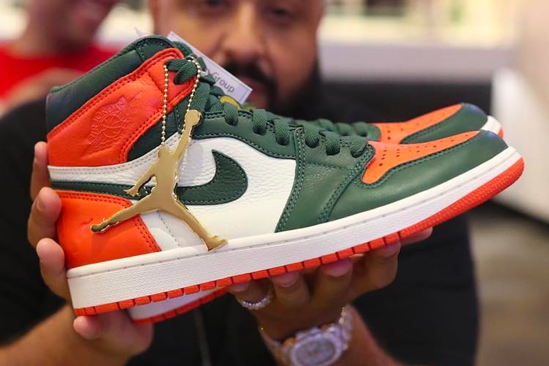 DJ Khaled Solefly x Air Jordan 1 Art Basel Miami shoes mia jordan michael jordan sneakers patent leather Florida 305 rap music producer 