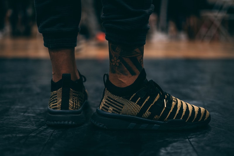 Dragon Ball Z x adidas EQT Support ADV Primeknit Super Shenron On foot black gold originals