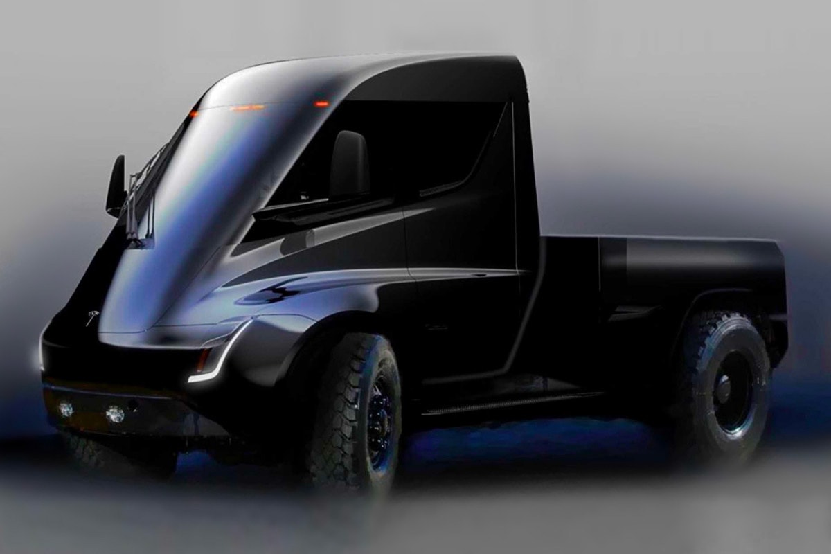 Elon Musk tesla pickup truck teaser info details release date futuristic-like cyberpunk, 'Blade Runner' all-electric 