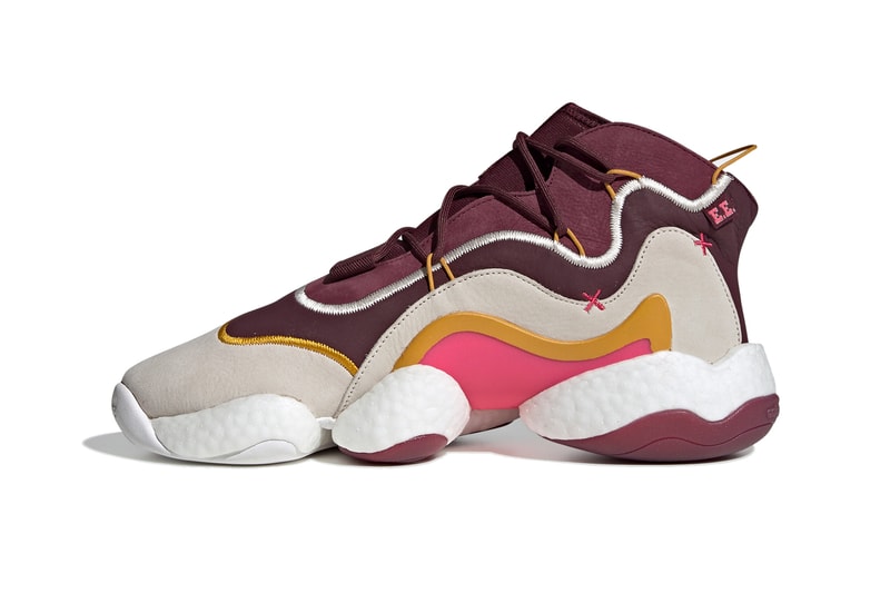 Eric Emanuel adidas Originals Crazy BYW sneakers shoes release date Maroon Cream White Real Pink BD7242
