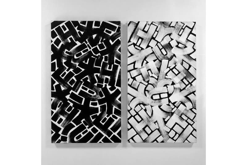 Eric Haze 360 Exhibition 16 Shibuya Stars Arrows Black White Painting HUF