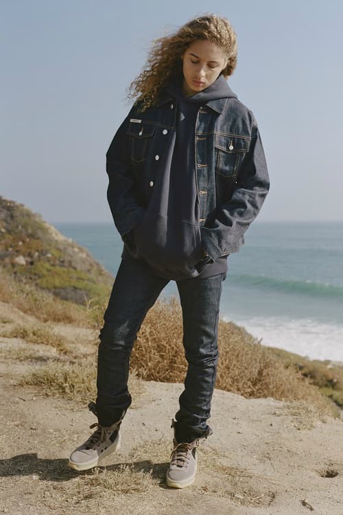 FEAR OF GOD ESSENTIALS CALIFORNIA WINTER 2019 collection CAMPAIGN fw18 fall winter 2018 converse chuck taylor capsule t shirt denim jean jacket grey gray hoodie sweatshirt sweatpants black tees shaniqwa jarvis jerry lorenzo