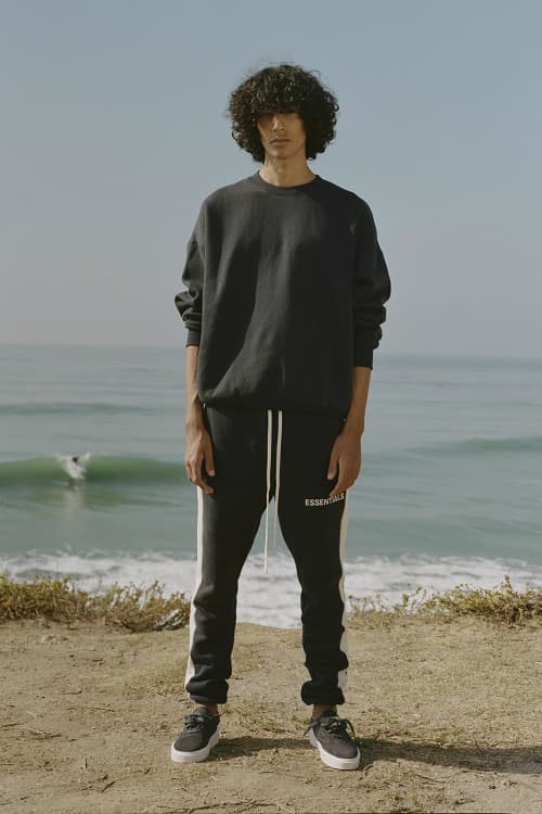 FEAR OF GOD ESSENTIALS CALIFORNIA WINTER 2019 collection CAMPAIGN fw18 fall winter 2018 converse chuck taylor capsule t shirt denim jean jacket grey gray hoodie sweatshirt sweatpants black tees shaniqwa jarvis jerry lorenzo