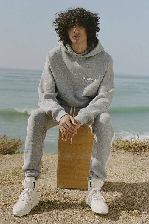 FEAR OF GOD ESSENTIALS CALIFORNIA WINTER 2019 collection CAMPAIGN fw18 fall winter 2018 converse chuck taylor capsule t shirt denim jean jacket grey gray hoodie sweatshirt sweatpants black tees shaniqwa jarvis jerry lorenzo