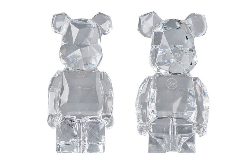 fragment design hiroshi fujiwara bearbrick medicom toy baccarat collaboration figure toy figure 100 400 172,800 1500 usd price release date info november 23 2018 crystal hand blown made