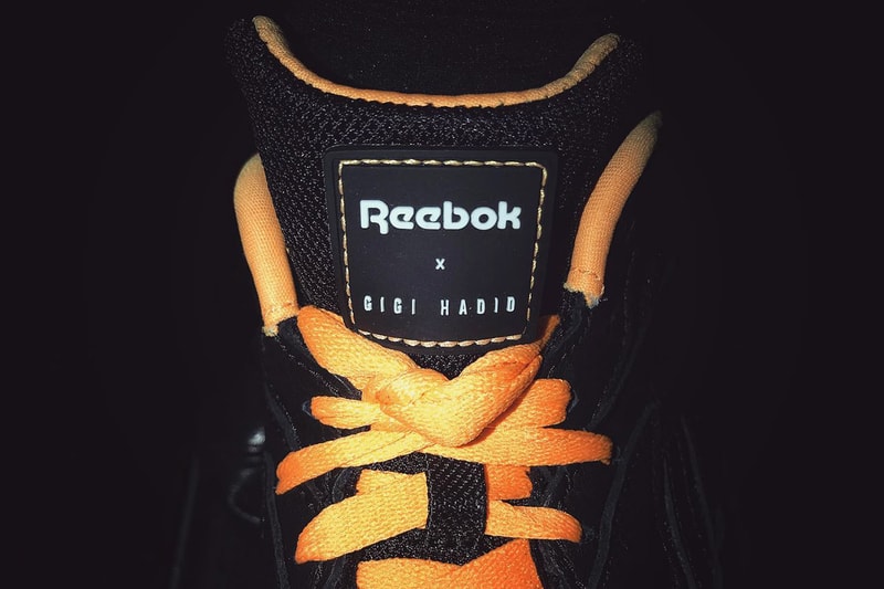 gigi hadid reebok collaboration collection shirt sneakers first look teaser release date info drop exclusive shoe footwear sportswear aztrek og reissue