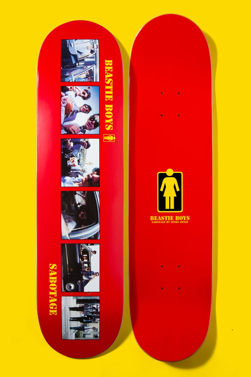 Girl skateboards beastie boys spike jonze collaboration capsule collection tee shirt long sleeve short skate deck board sabotage sure shot imagery photograph behind the scenes black white drop release date info november 16 2018