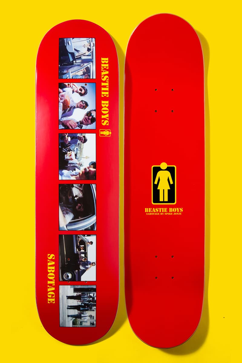 Girl skateboards beastie boys spike jonze collaboration capsule collection tee shirt long sleeve short skate deck board sabotage sure shot imagery photograph behind the scenes black white drop release date info november 16 2018