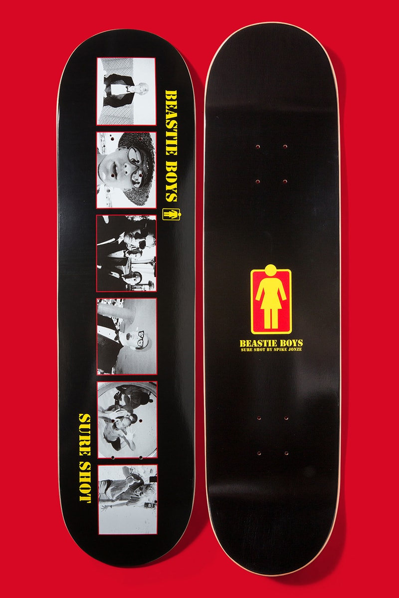 Girl skateboards beastie boys spike jonze collaboration capsule collection tee shirt long sleeve short skate deck board sabotage sure shot imagery photograph behind the scenes black white drop release date info november 16 2018