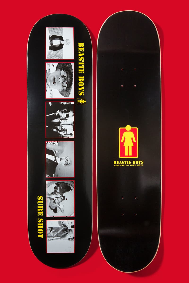 Girl skateboards beastie boys spike jonze collaboration capsule collection tee shirt long sleeve short skate deck board sabotage sure shot imagery photograph behind the scenes black white drop release date info november 16 2018