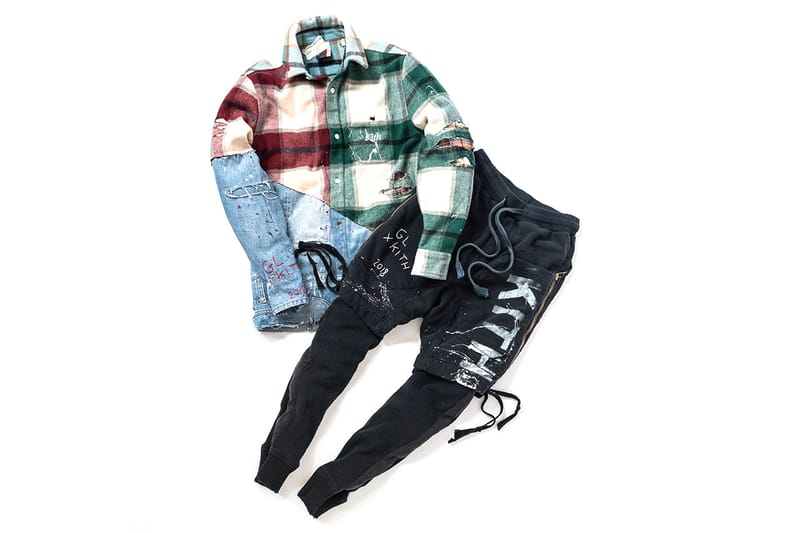 kith x greg lauren plaid military trench artist coat