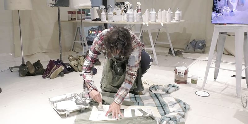 kith x greg lauren plaid military trench artist coat