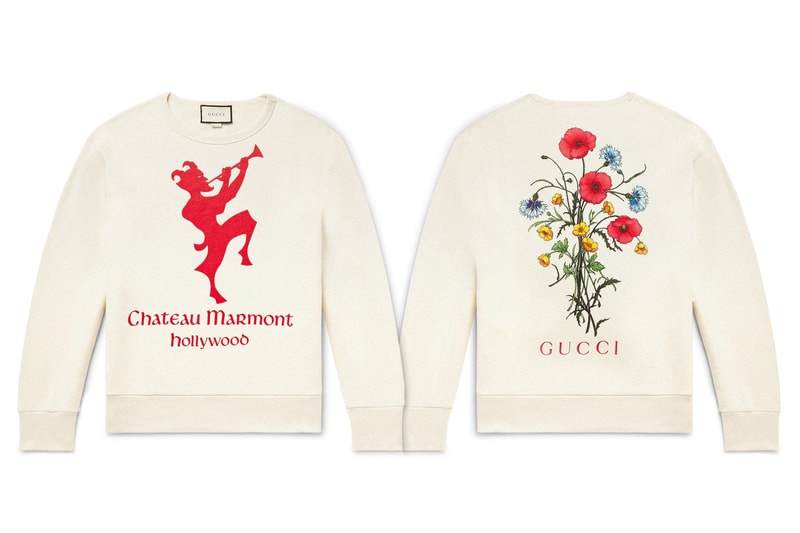 Gucci Chateau Marmont Loopback Sweatshirt printed italy guccy knits tops jumpers winter fashion luxury crewneck made in Italy  