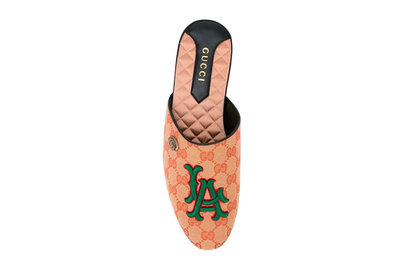 solopgang Forbyde silhuet Gucci LA Angels Logo GG Slipper Release | HYPEBEAST