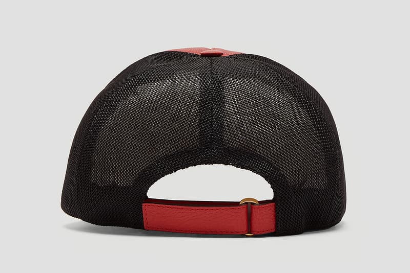 Gucci Logo Print Leather Trucker Hat 