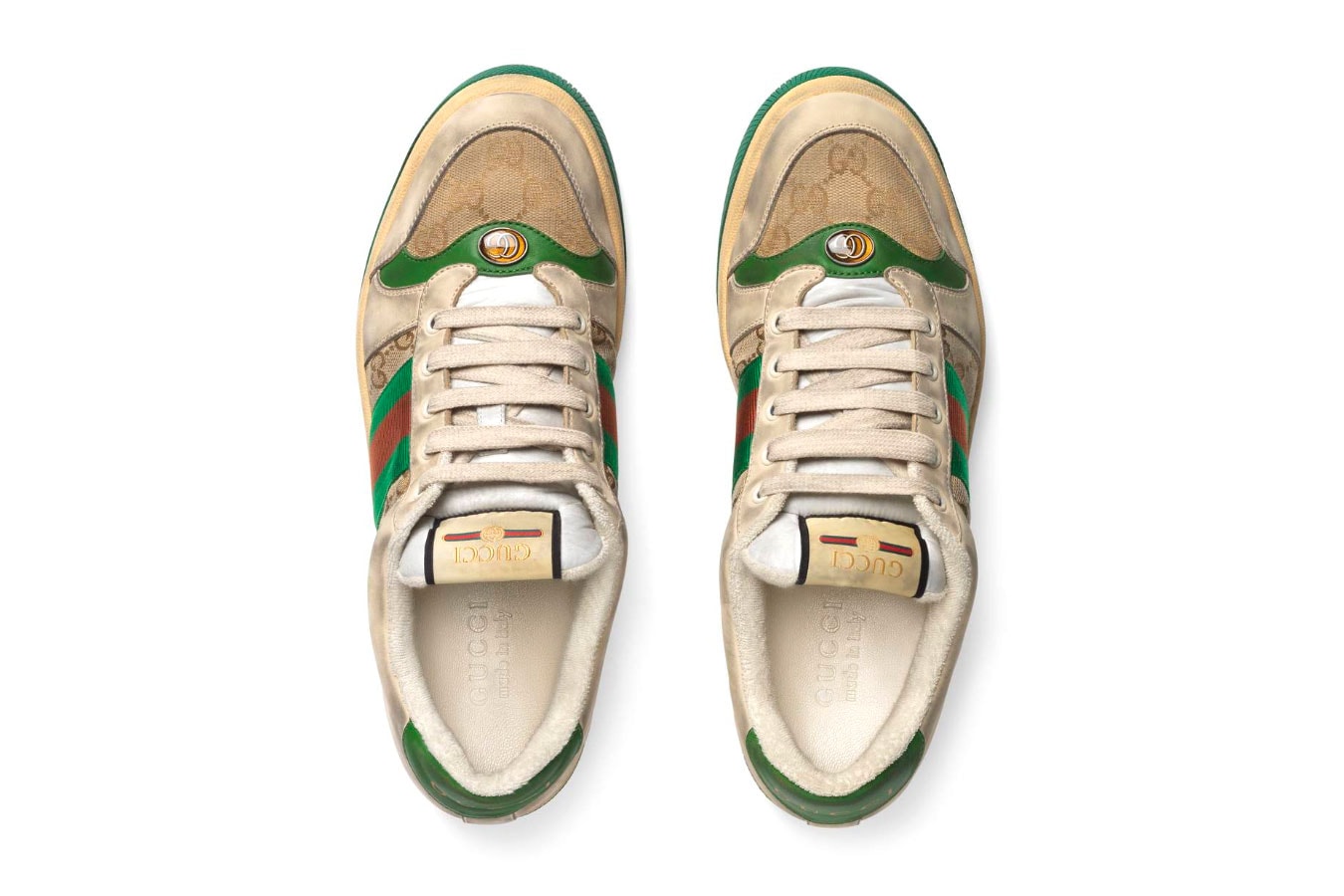 Gucci Mens Distressed GG Canvas Sneakers leather price Red Green Monogram Blue Orange Info Release Date