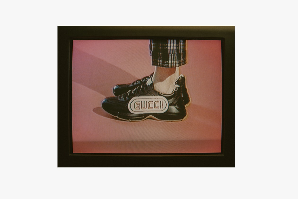 Gucci Flashtrek and Rhyton, Cruise 2019 mouth print distressed chunky web print Grey Reflective  leather 70s inspired glam rock 